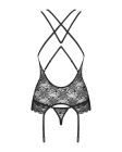 Комплект корсет з трусиками Obsessive 860-COR-1 чорний, S/M вид 7
