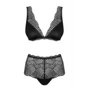 Комплект кружевной Obsessive Klarita черный, S/M