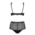 Комплект кружевной Obsessive Klarita черный, S/M вид 7