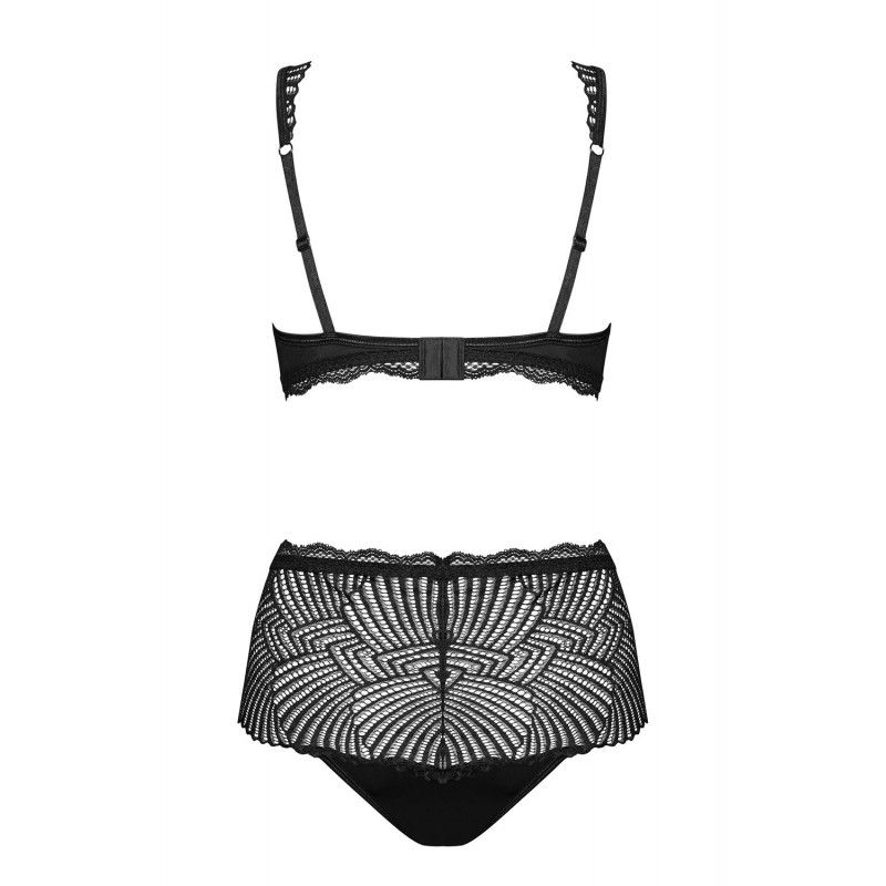 Комплект кружевной Obsessive Klarita черный, S/M вид 7