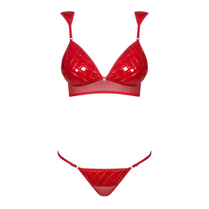 Спокусливий комплект білизни Obsessive Hunteria червоний, S/M вид 4