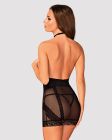 Сорочка с открытой грудью, стринги в комплекте Obsessive Lacrisia черный, XS/S вид 3