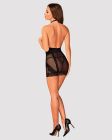 Сорочка с открытой грудью, стринги в комплекте Obsessive Lacrisia черный, XS/S вид 7