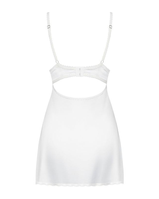 Рубашка з мереживним верхом Obsessive 871-CHE-2, білий, S/M вид 7