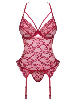 Комплект Obsessive Ivetta корсет и стринги S/M
