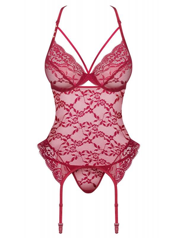 Комплект Obsessive Ivetta корсет и стринги S/M вид 6