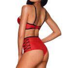 Комплект красный Obsessive Leatheria с контрастным черным кантом, S/M вид 5