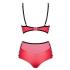 Комплект красный Obsessive Leatheria с контрастным черным кантом, S/M вид 7