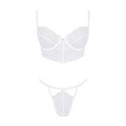 Комплект ажурний Obsessive Bianelle білий, S/M