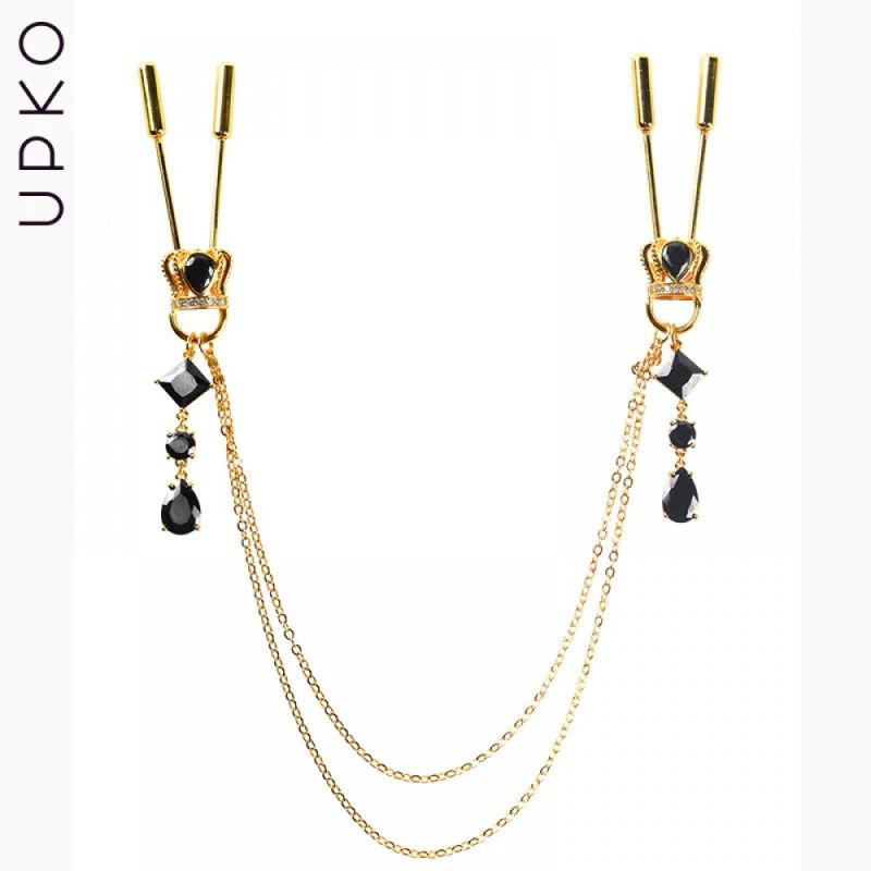 Зажимы для сосков UPKO на цепочке в виде короны с подвесками вид 3