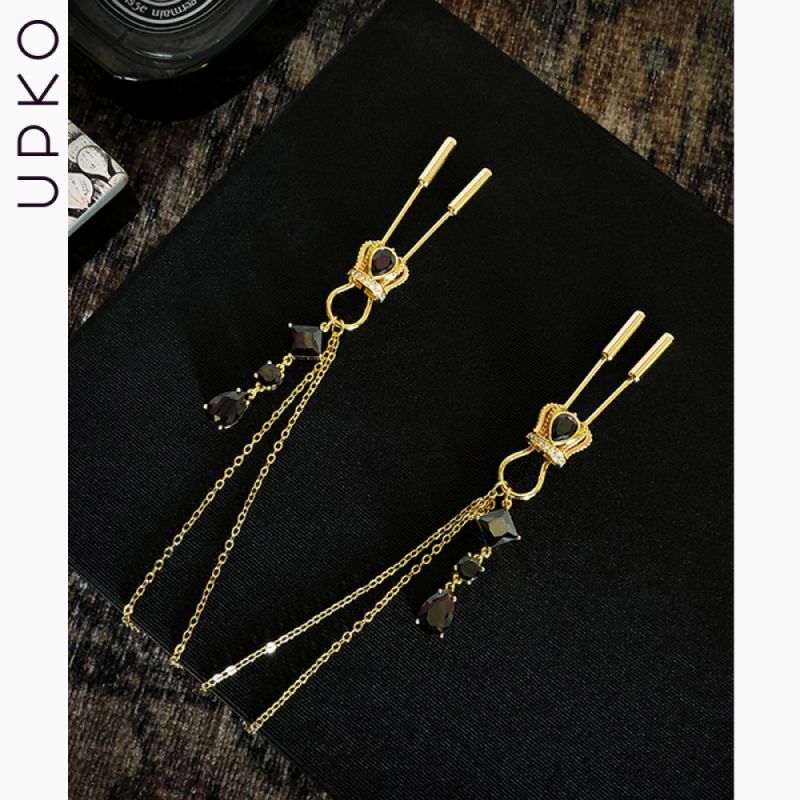 Зажимы для сосков UPKO на цепочке в виде короны с подвесками вид 7