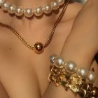 Наручники-браслеты с позолотой UPKO Moist Eyes жемчужные вид 3