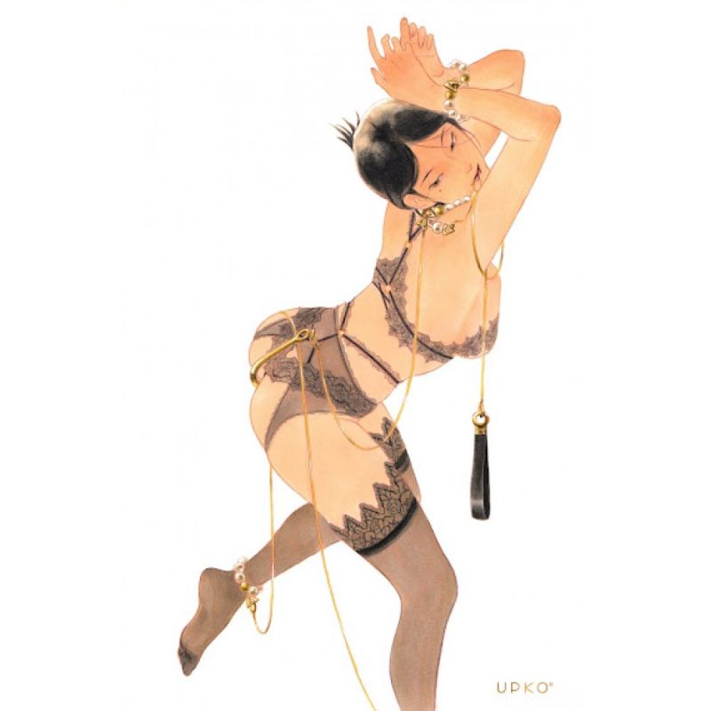 Вагінальний / анальний гак UPKO Hook золотистий, з кулькою на кінці та кільцем для фіксації вид 3