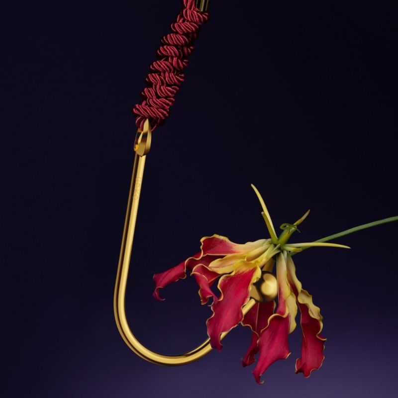 Вагінальний / анальний гак UPKO Hook золотистий, з кулькою на кінці та кільцем для фіксації вид 4