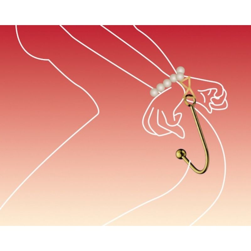 Вагінальний / анальний гак UPKO Hook золотистий, з кулькою на кінці та кільцем для фіксації вид 9