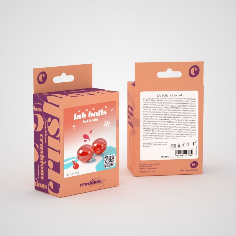 Бразильские взрывные шарики для массажа Crushious Lub Balls Hot&Сold с эффектом холода и тепла вид 3