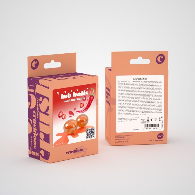 Бразильские взрывные шарики для массажа Crushious Lub Balls Ouch That Burns! разогревающие с перцем вид 3