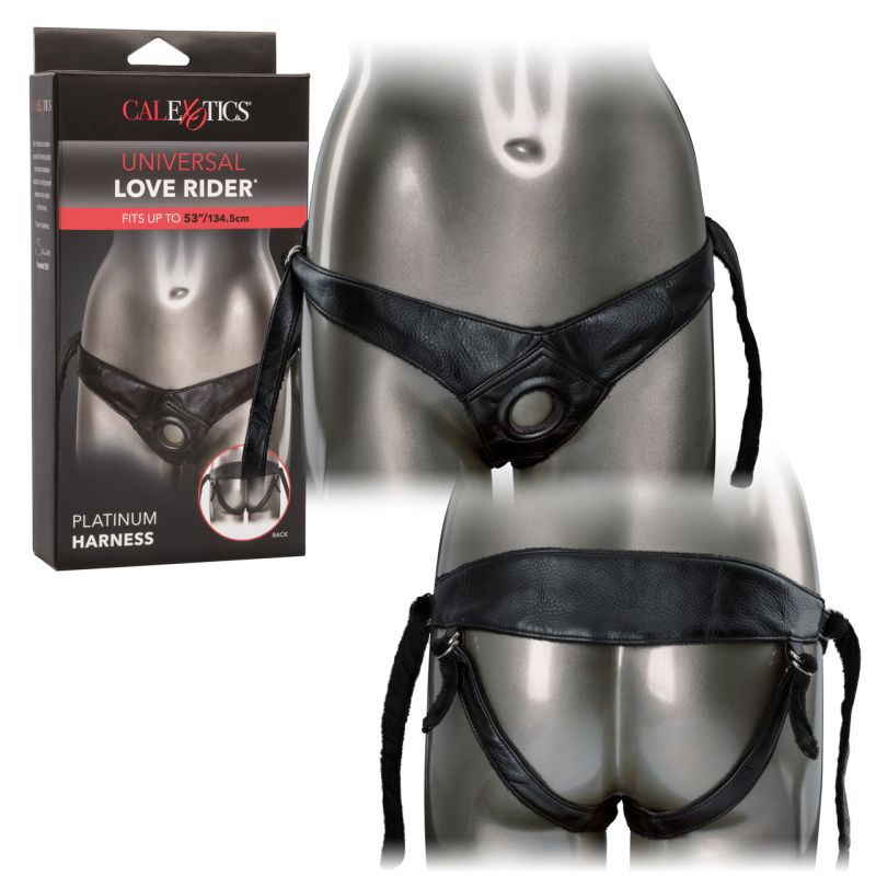 Трусики для страпона Universal Love Rider Platinum Harness, кожзам, черные вид 2