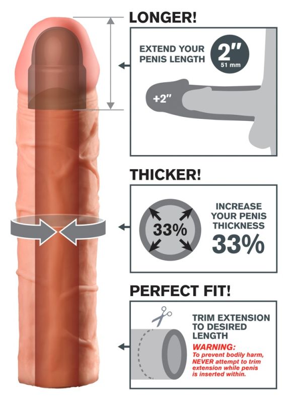 Насадка, що подовжує Pipedream Fantasy X-tensions реалістична, бежева. вид 5