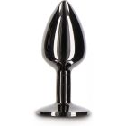 Анальная пробка с кристаллом, S, Taboom, металл, черная вид 3