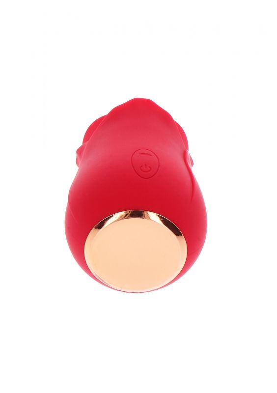 Вакуумный стимулятор клитора в виде розы Toy Joy, силиконовый, красный вид 5
