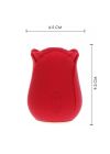 Вакуумный стимулятор клитора в виде розы Toy Joy, силиконовый, красный вид 7