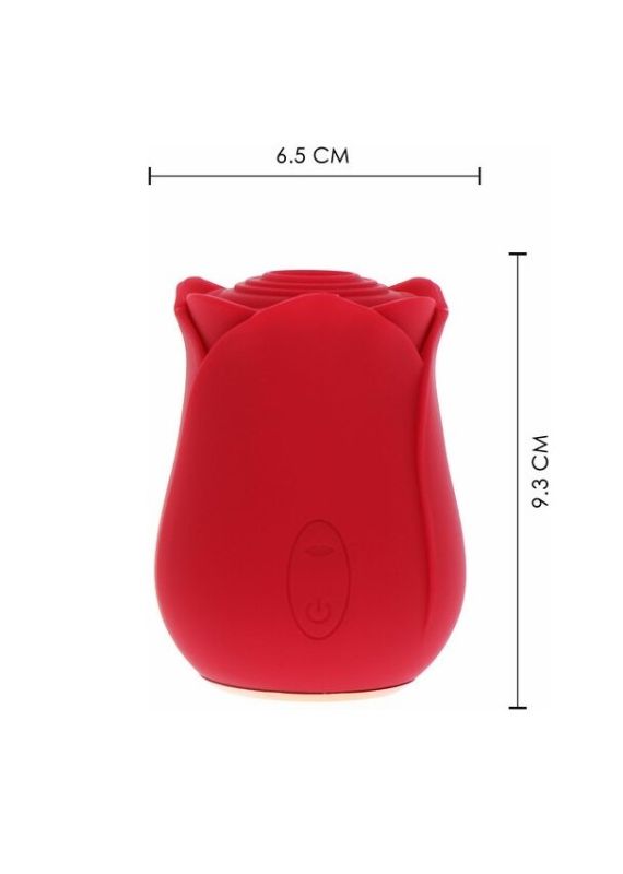 Вакуумный стимулятор клитора в виде розы Toy Joy, силиконовый, красный вид 7