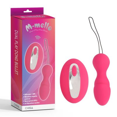 Віброяйце з пультом керування Chisa M-Mello Dual Play Dong Bullet, рожеве