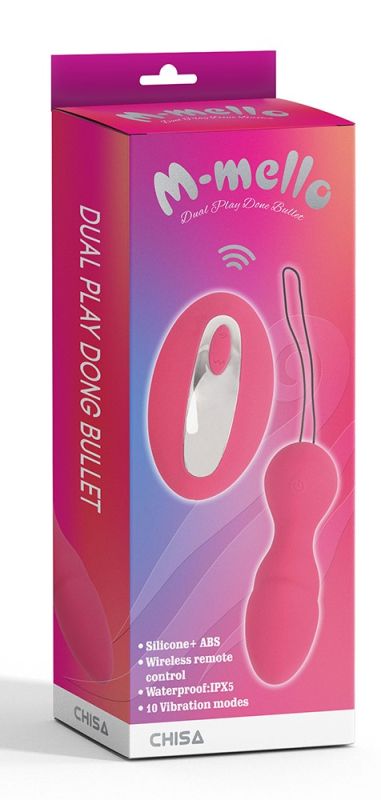 Виброяйцо с пультом управления Chisa M-Mello Dual Play Dong Bullet, розовое вид 8