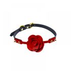 Кляп роза из силикона и итальянской кожи Rose Ball Gag UPKO вид 3
