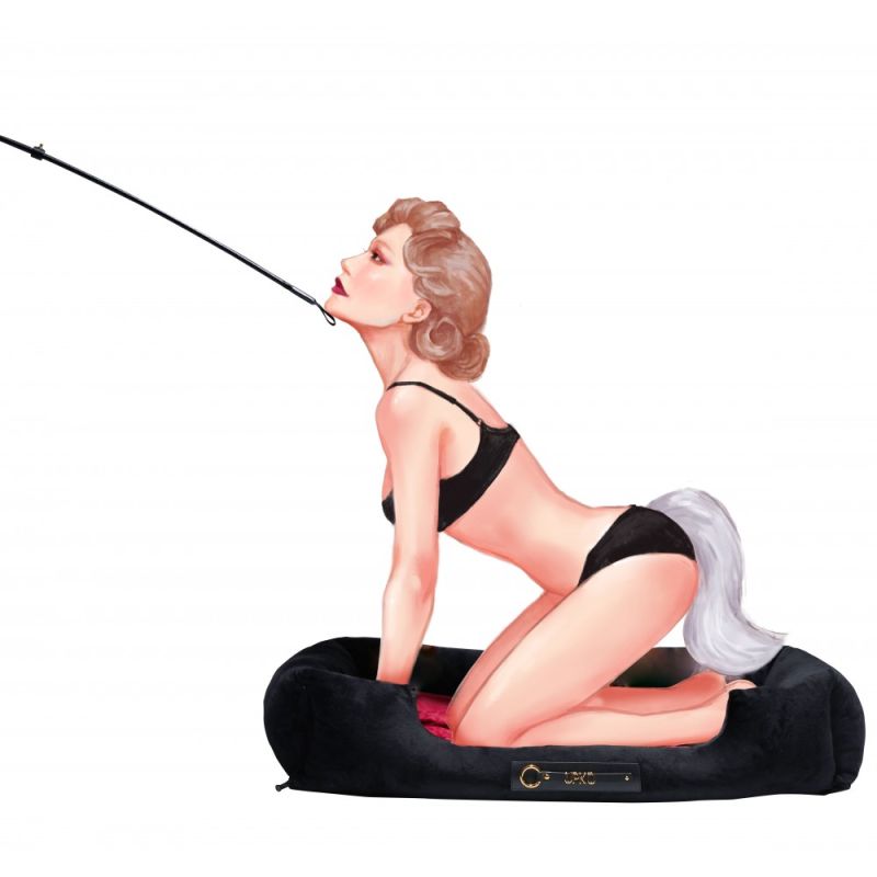 Хвіст на магнітній основі UPKO для Pet Play з лисиного хутра, білий вид 10