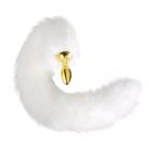 Анальная пробка UPKO с длинным белым хвостом из лисьего меха вид 5