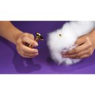 Анальна пробка UPKO з довгим білим хвостом з лисячого хутра вид 6