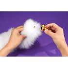 Анальна пробка UPKO з довгим білим хвостом з лисячого хутра вид 7