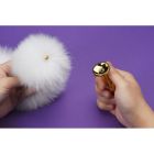 Анальная пробка UPKO с длинным белым хвостом из лисьего меха вид 8