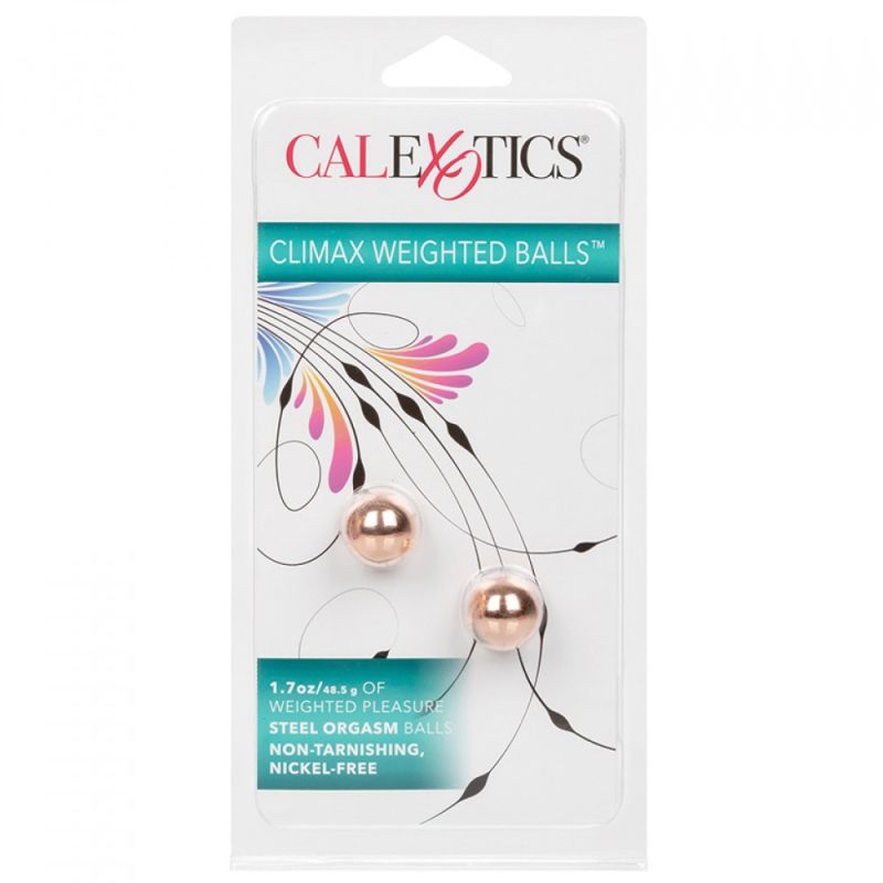 Вагинальные шарики CalExotics Climax Weighted Kegel Balls Nickel-Free - Rose Gold вид 6