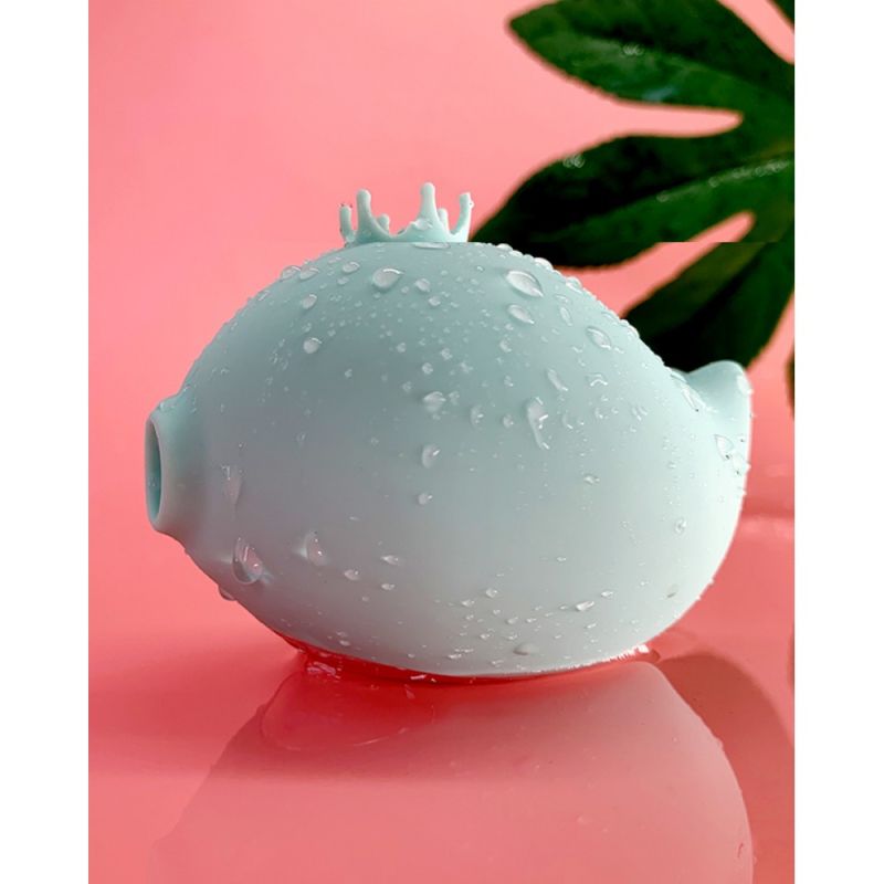 Вакуумний стимулятор клітора у вигляді рибки BOSS SERIES RACHEL з вібрацією, блакитний вид 6