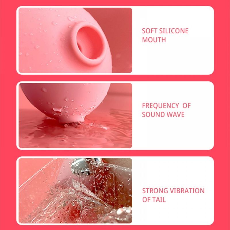 Вакуумный стимулятор клитора в виде рыбки BOSS SERIES RACHEL с вибрацией, голубой вид 7