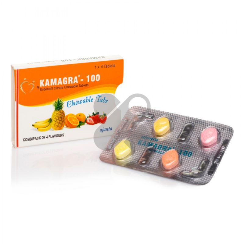 Таблетки для потенції Kamagra 100 Chewable Tabs за 1 упаковку (4 табл.) вид 2