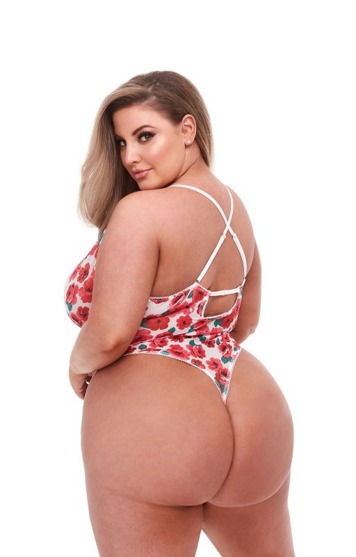 Ажурне боді WHITE FLORAL & LACE TEDDY, XL вид 3