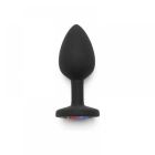 Пробка с радужным камнем силикон черный Toy Joy Rainbow Booty Jewel Small вид 3