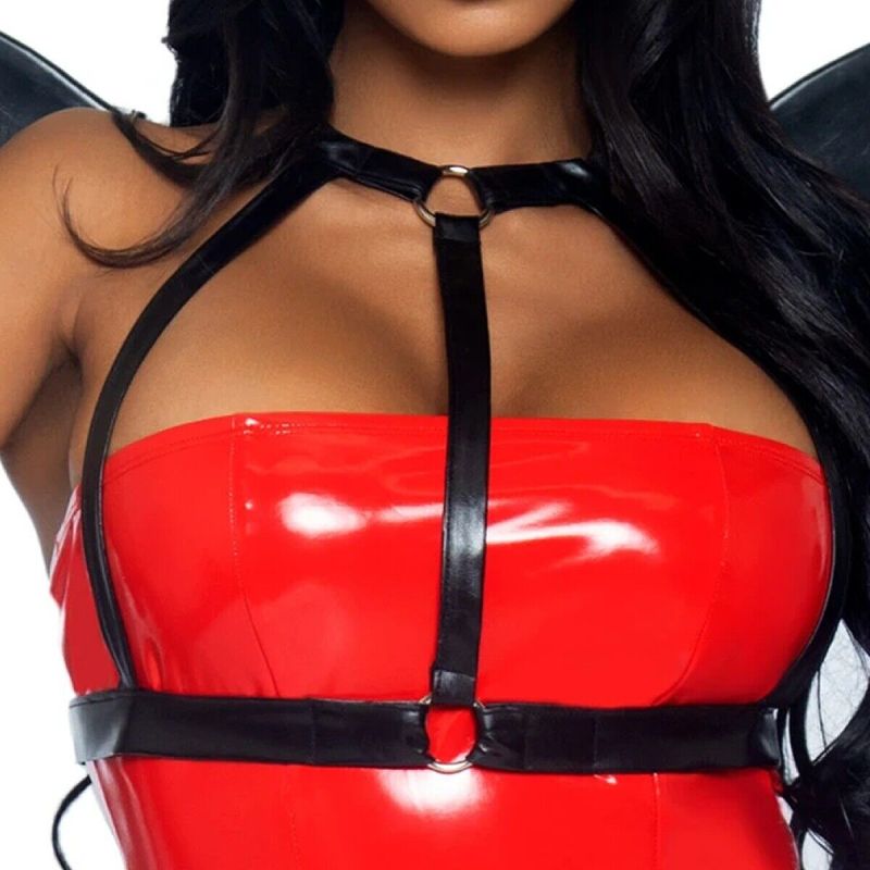 Портупея из искусственной кожи с крыльями летучей мыши Leg Avenue Bat wing body harness O/S вид 4