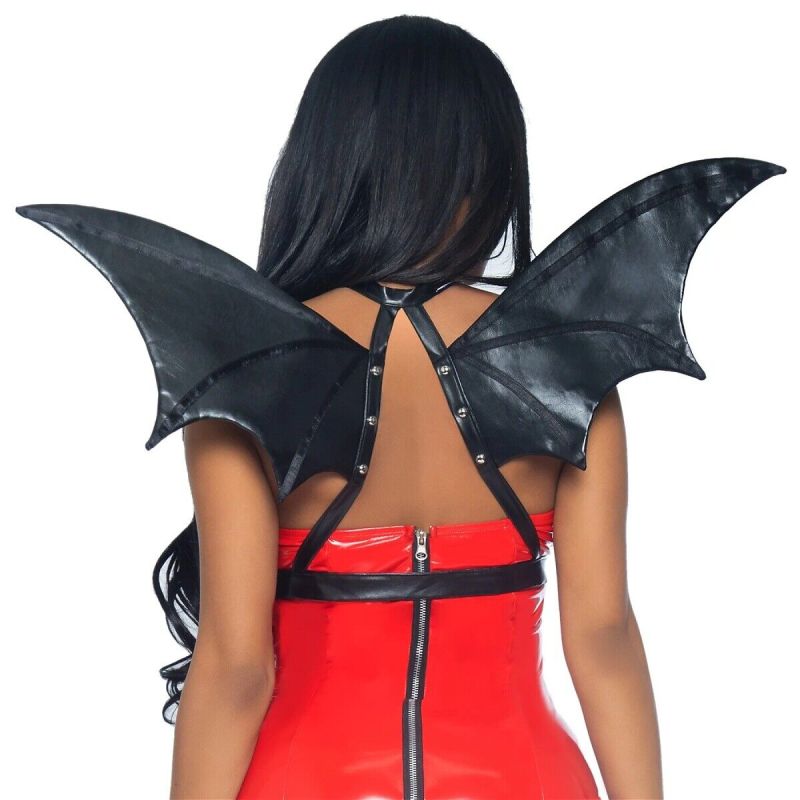 Портупея из искусственной кожи с крыльями летучей мыши Leg Avenue Bat wing body harness O/S вид 5