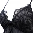 Рубашка еротична UPKO, розмір M, з вишивкою та підкладкою із сітки, чорна вид 6