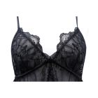 Сорочка эротическая UPKO, размер M, с вышивкой и подкладкой из сетки, черная вид 9