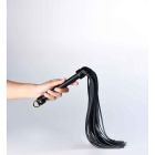 Флогер (батіг) італійська шкіра UPKO з позолотою, чорний вид 2