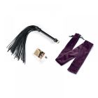 Флогер (батіг) італійська шкіра UPKO з позолотою, чорний вид 7