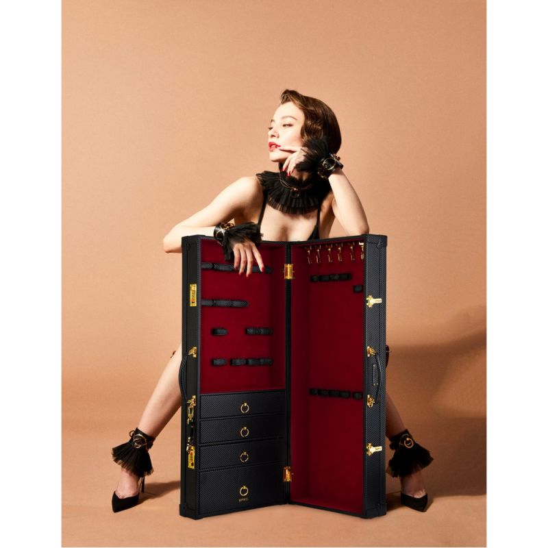 Шафа-валіза для БДСМ аксесуарів Upko, з італійської шкіри, чорна, 14 предметів вид 4