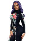 Комбинезон скелет с цветочным принтом Leg Avenue Floral skeleton catsuit S вид 4