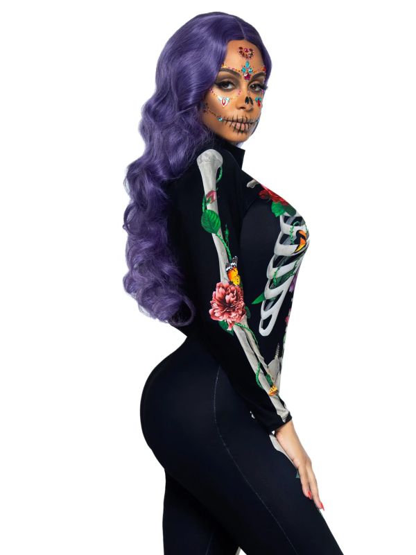 Комбінезон скелет із квітковим принтом Leg Avenue Floral skeleton catsuit S вид 5
